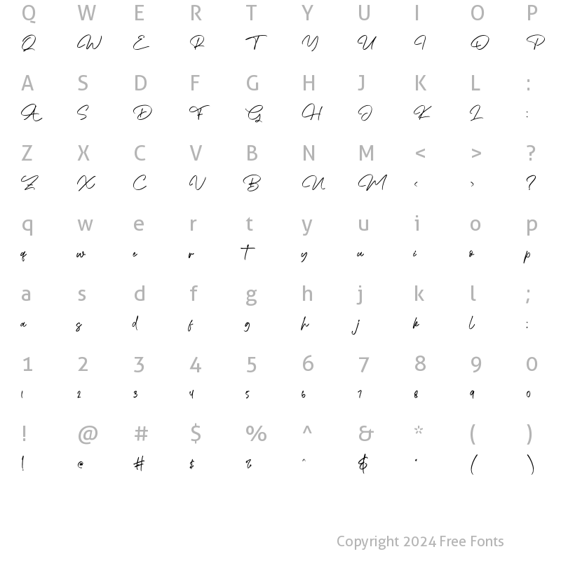 Character Map of King Waller Regular