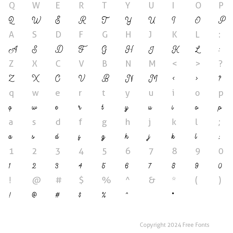 Character Map of Kingbirds Regular DEMO Regular