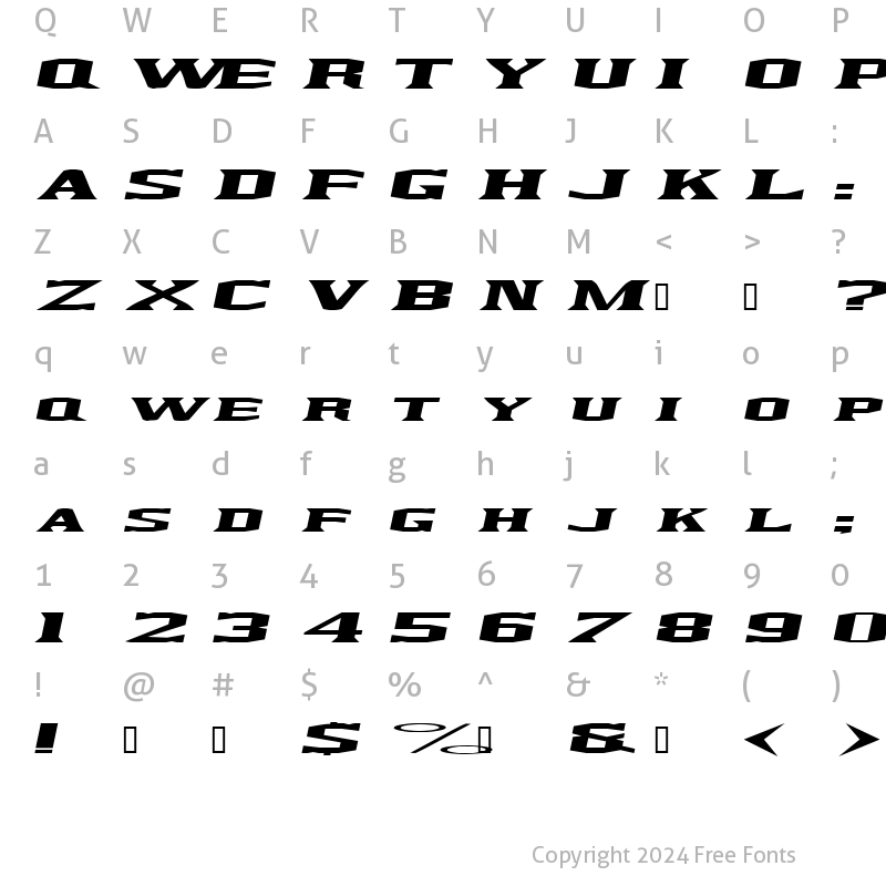 Character Map of Kingfresh Italic