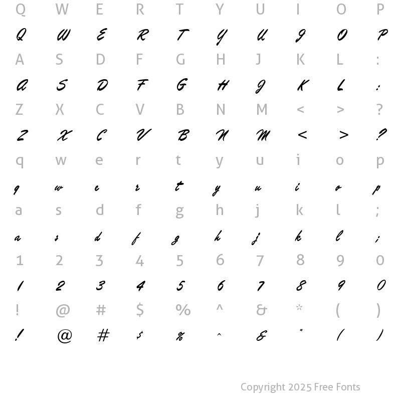 Character Map of Kingmaker Regular