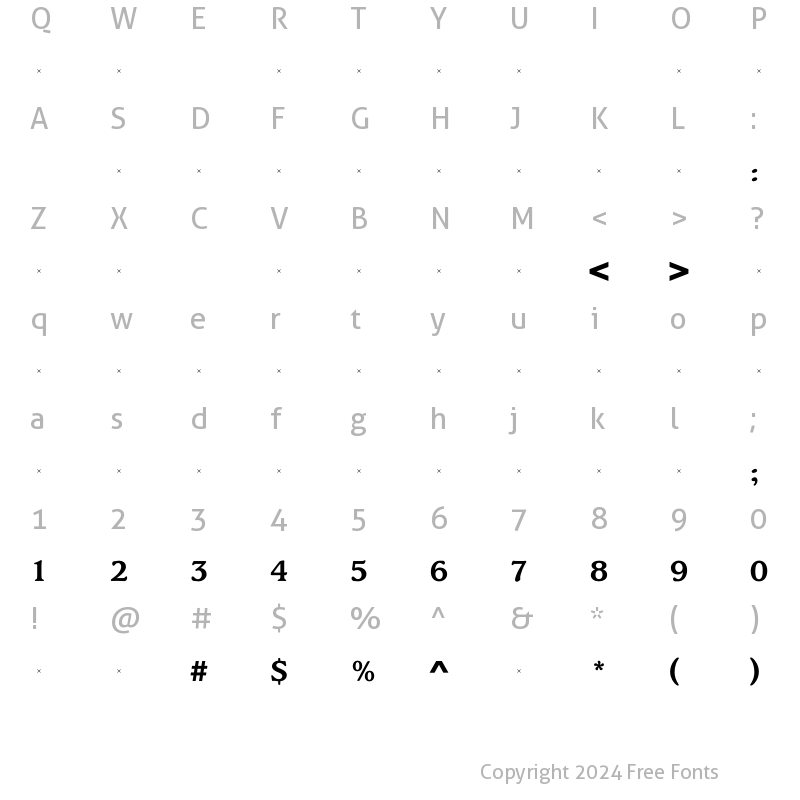 Character Map of KingsrowBoldTab Regular