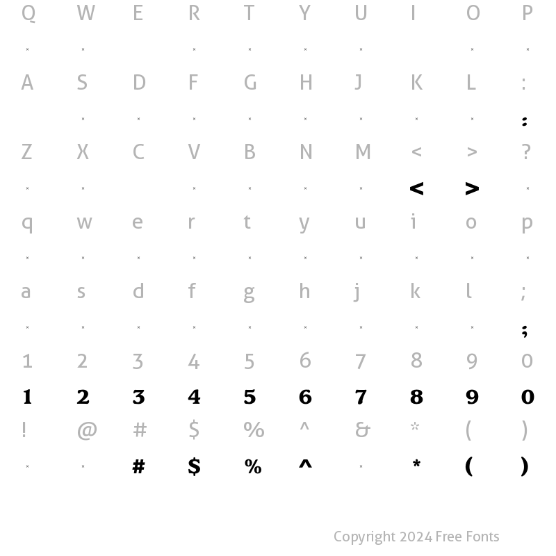 Character Map of KingsrowExtraBoldTab Regular