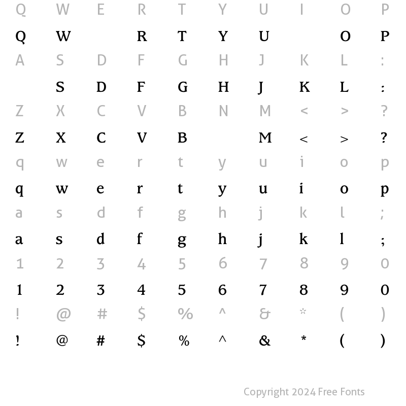 Character Map of KingsrowMedium Regular