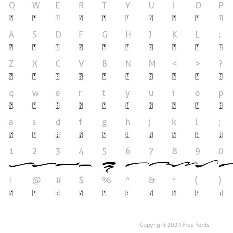 Character Map of Kingstand Swash Regular