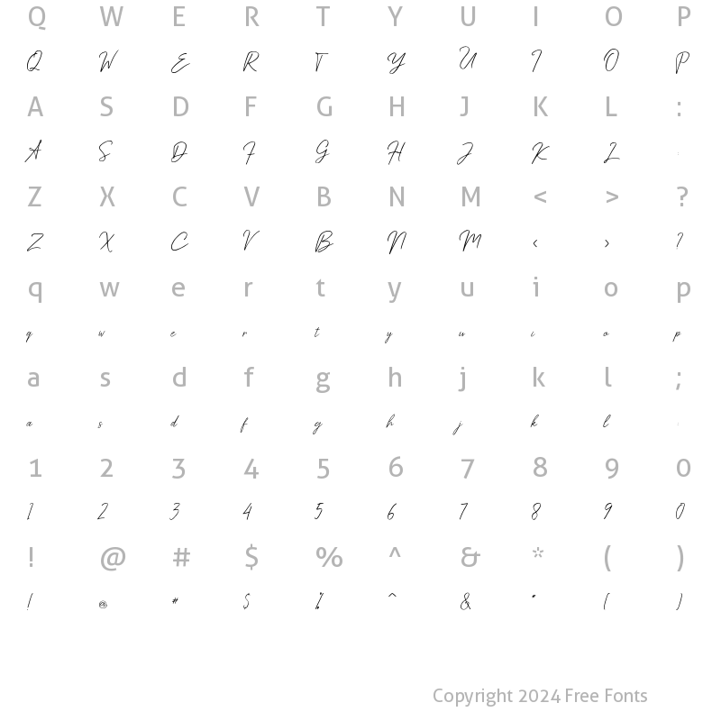 Character Map of Kingstoner signature Regular