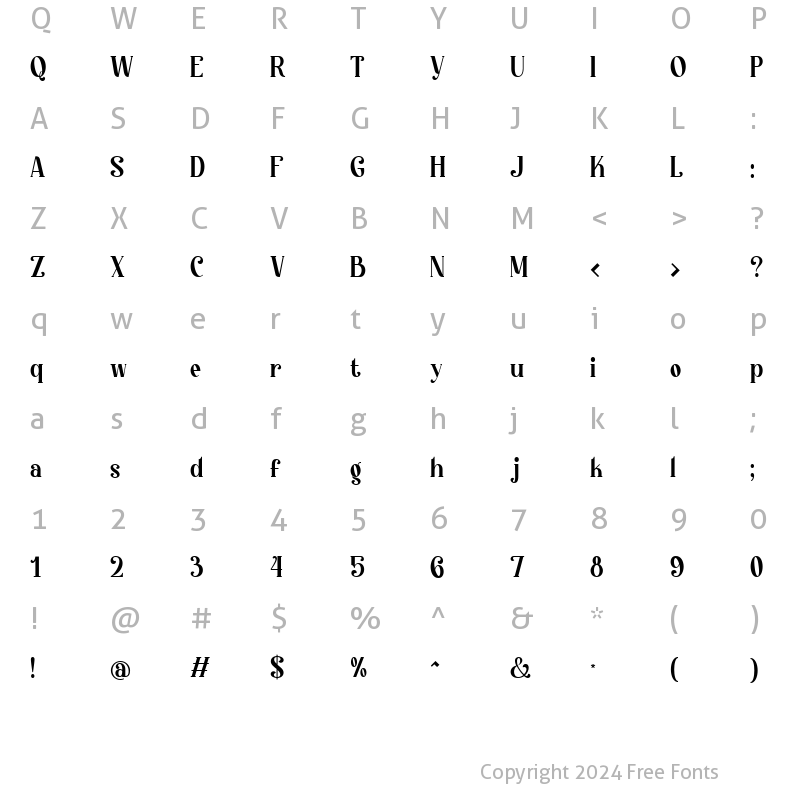 Character Map of Kingstyle Regular