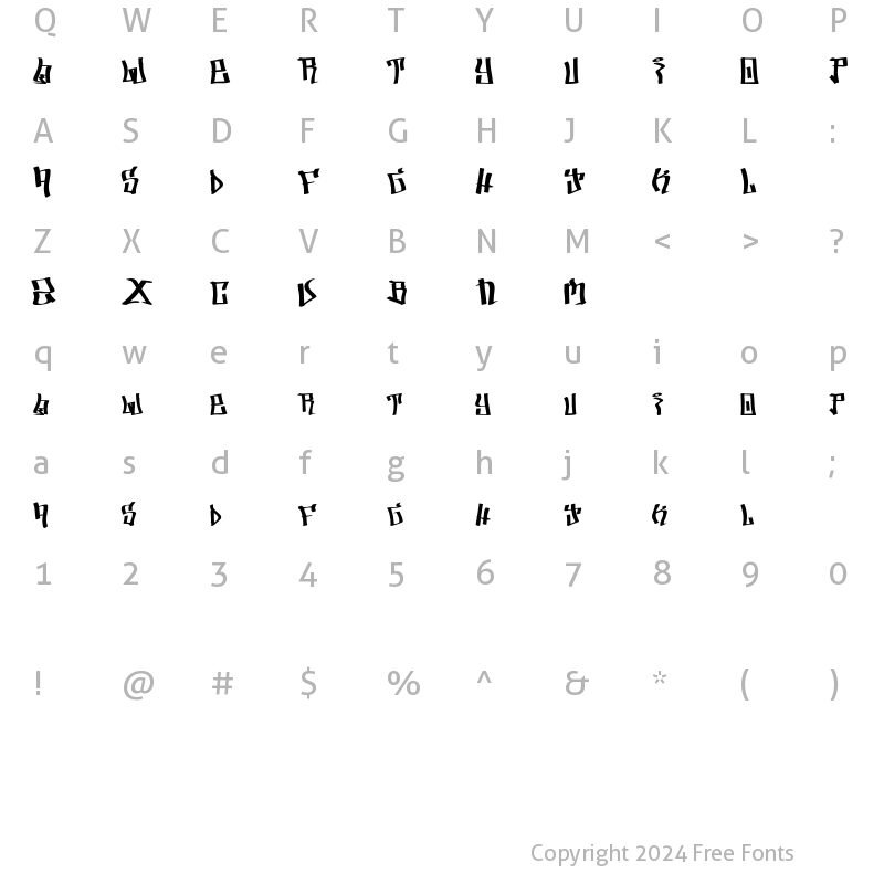 Character Map of KINGTAG Regular