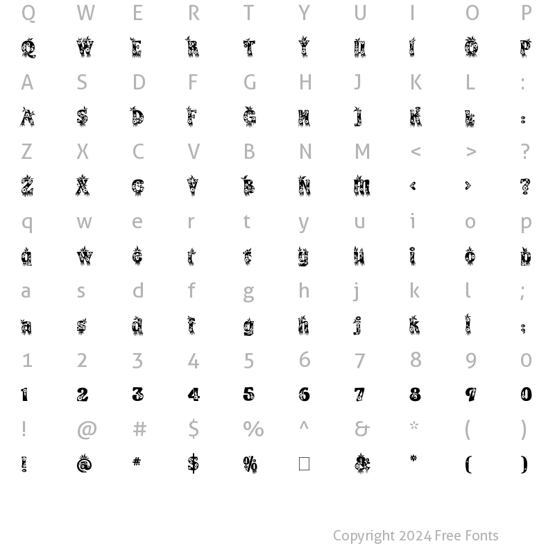 Character Map of Kingthings Annex Extra Bold