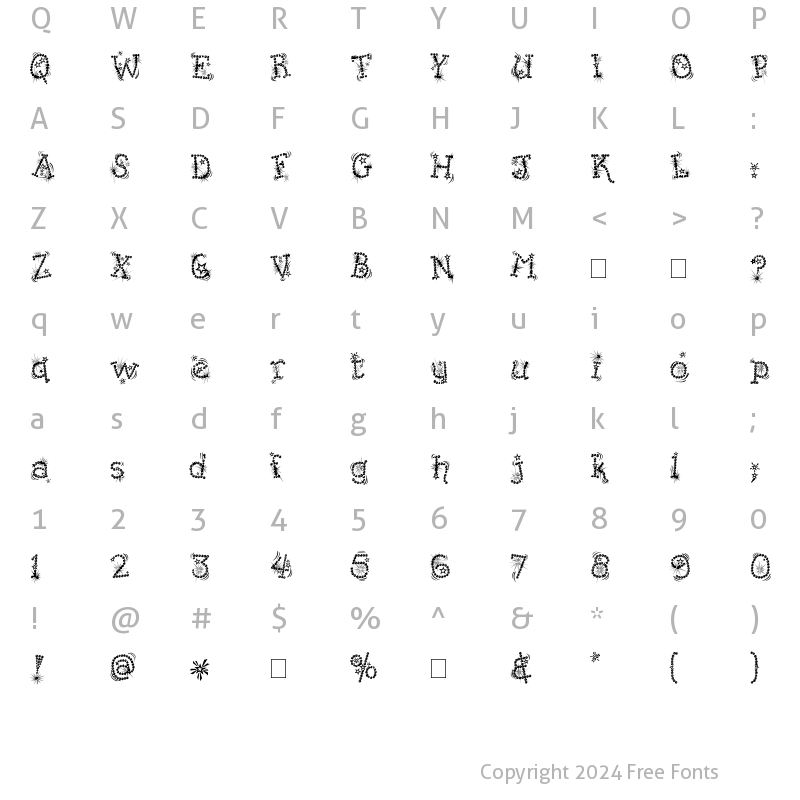 Character Map of Kingthings Flashbang regular