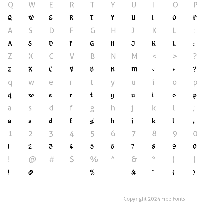 Character Map of Kingthings Petrock Regular