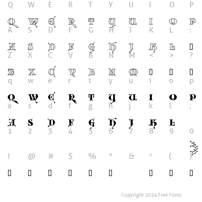 Character Map of Kingthings Versalis Regular