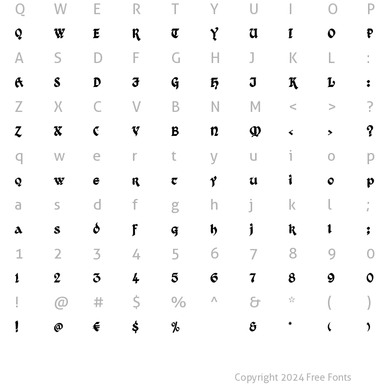 Character Map of Kingthings Xander Regular