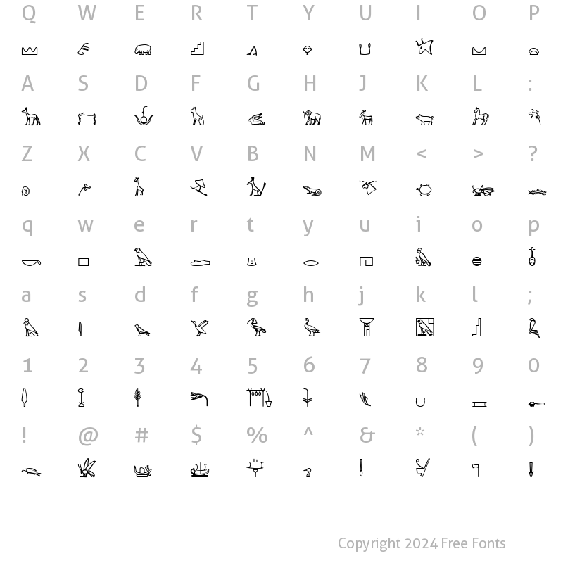 Character Map of KingTut-Too Regular