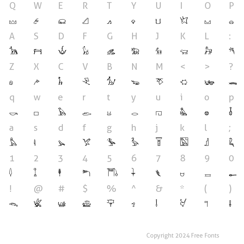 Character Map of KingTut2 Regular