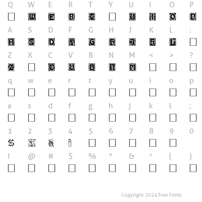 Character Map of KinigKap Regular