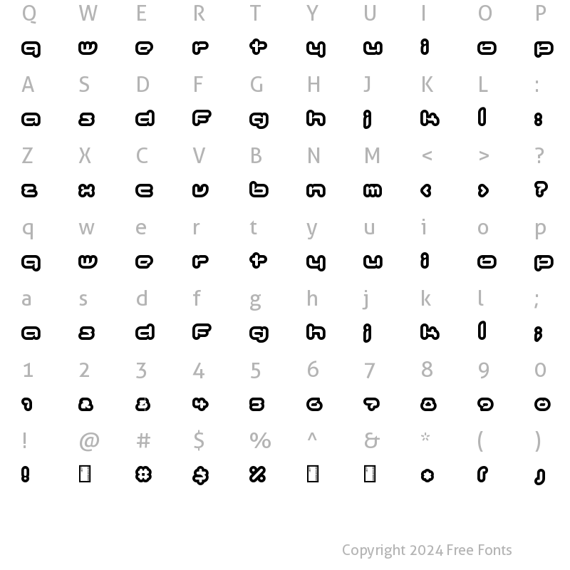 Character Map of Kinkimono Regular