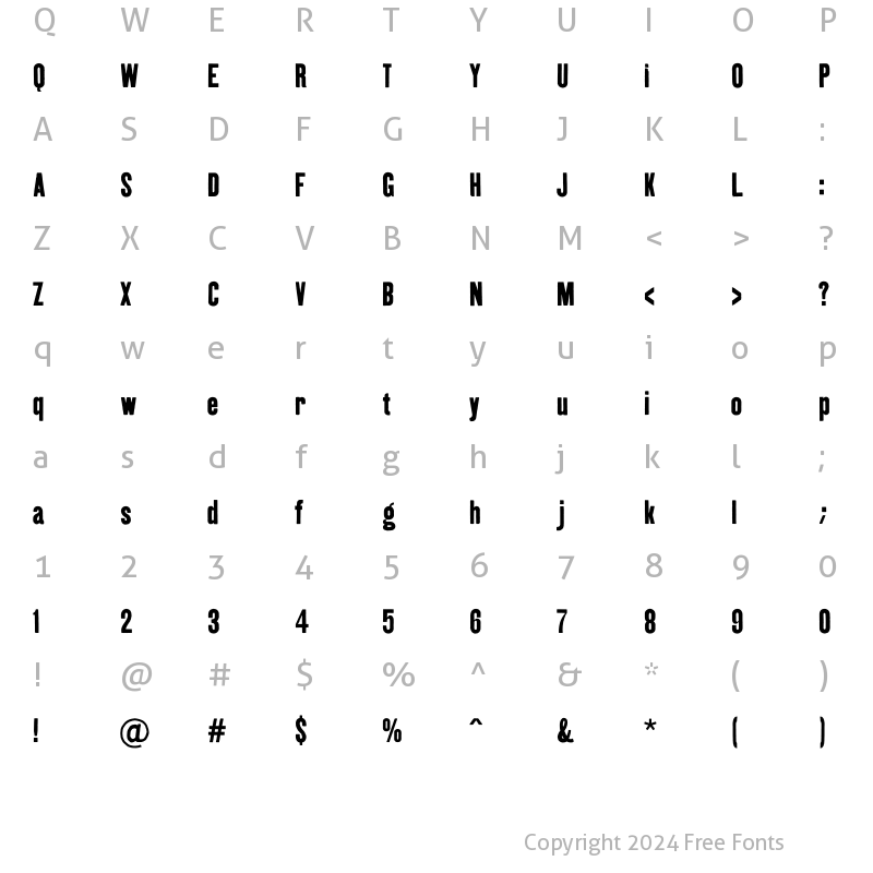 Character Map of Kipp No1 Regular