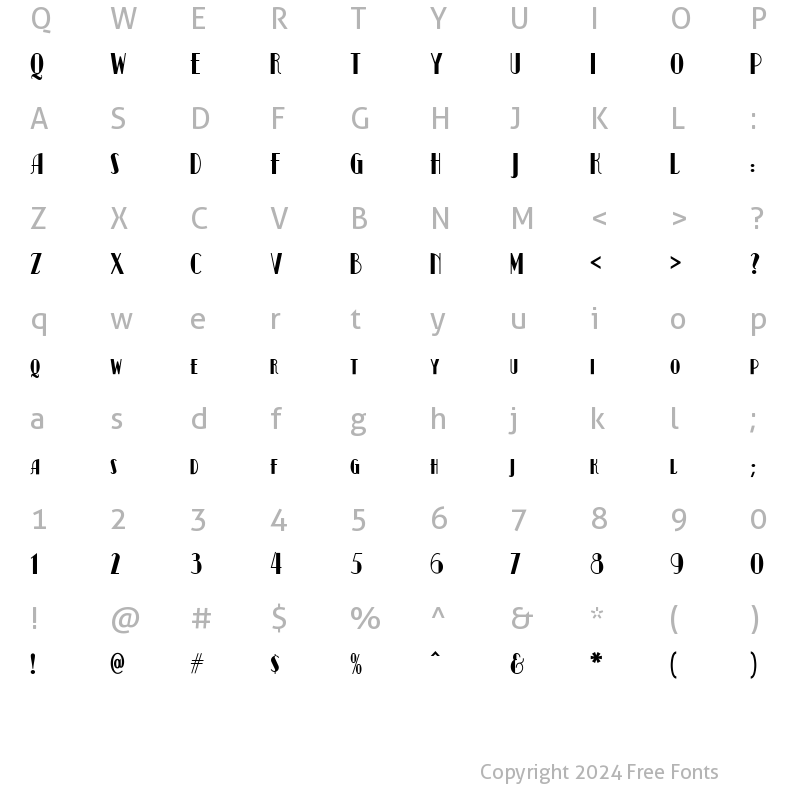 Character Map of Kismet NF Regular