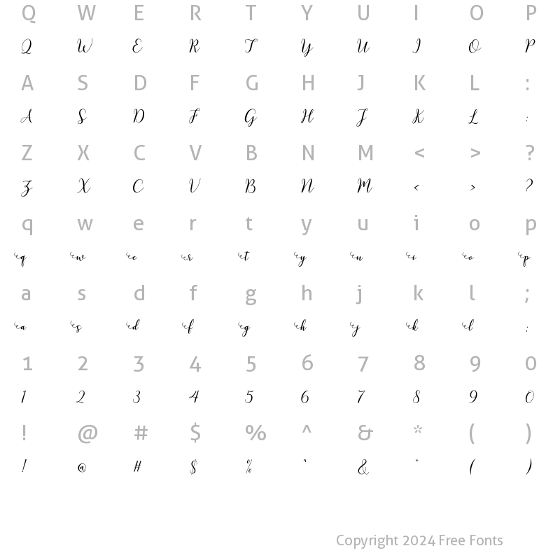 Character Map of kissita alt 4 Regular