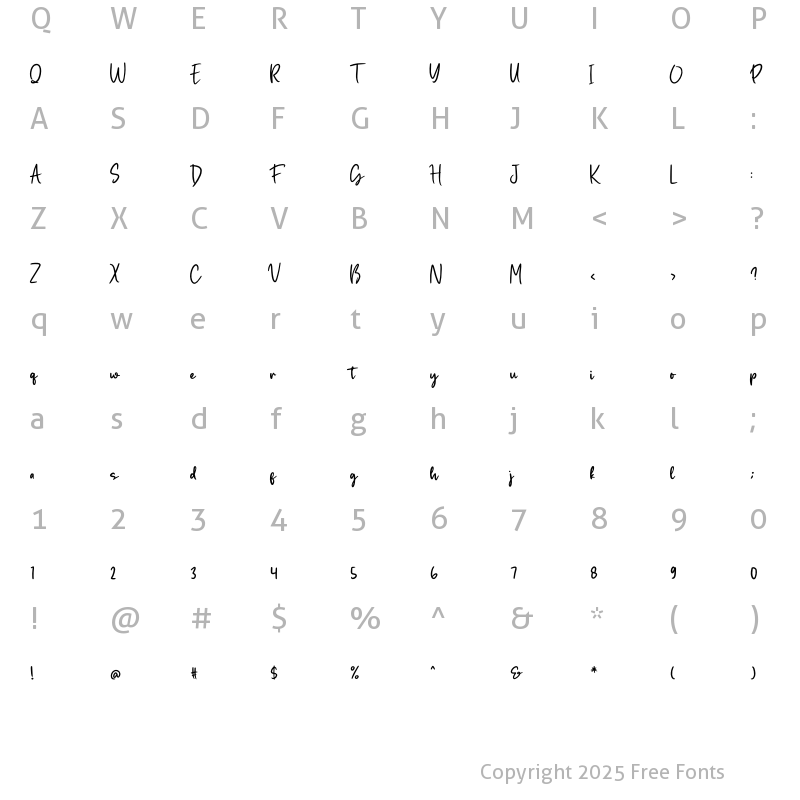 Character Map of Kisteigh Regular