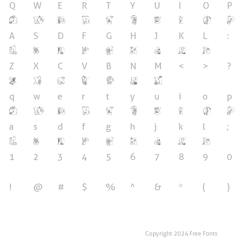 Character Map of Kitchen Kapers I Regular