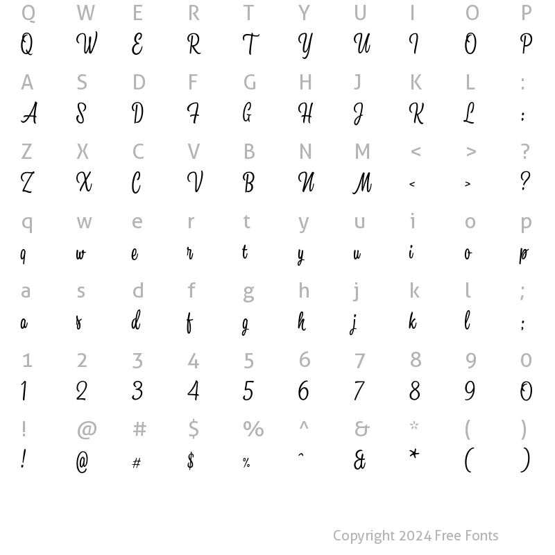 Character Map of Kitchen Light Regular