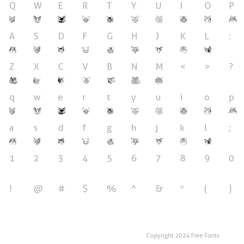 Character Map of KittyPrint AOE Regular