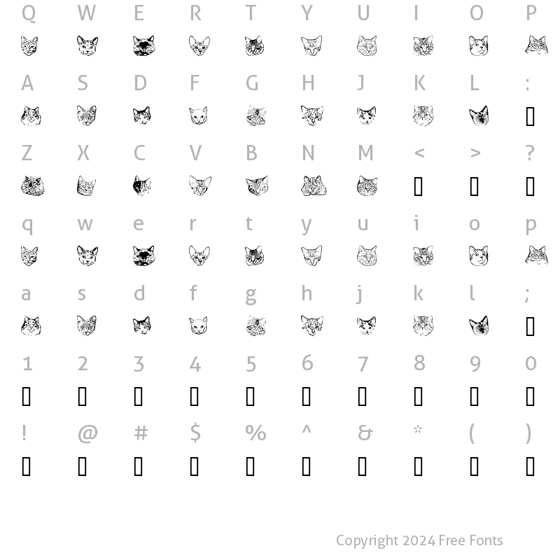 Character Map of KittyPrint Regular