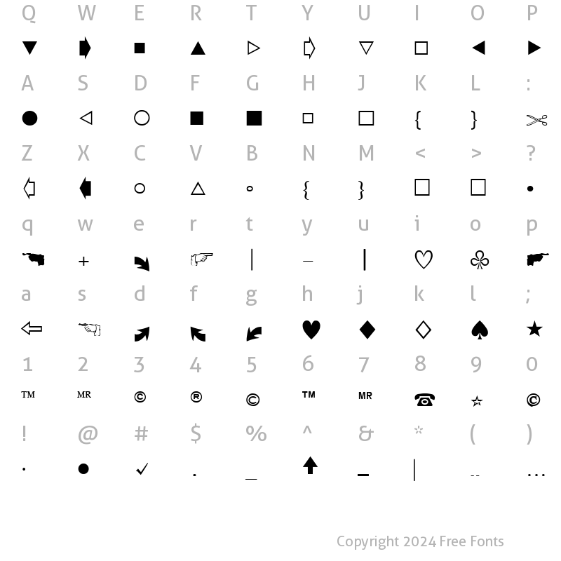 Character Map of KivunPi Regular