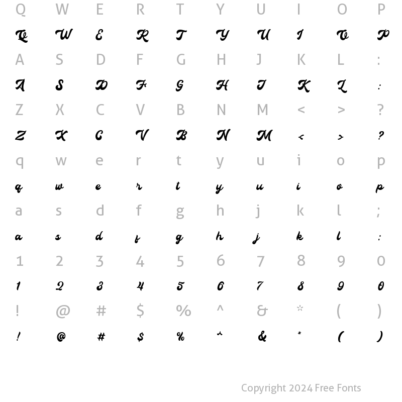 Character Map of Klassik Style Regular