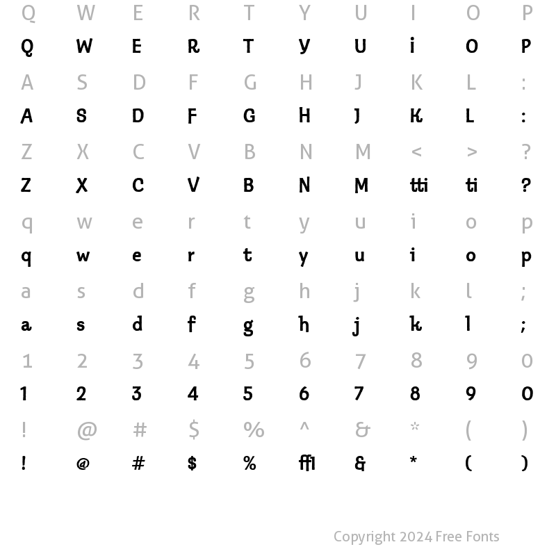 Character Map of Klepto ITC TT Roman