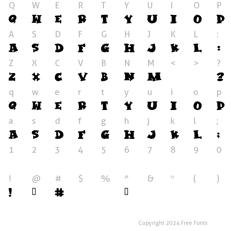 Character Map of Kleptomaniac Regular