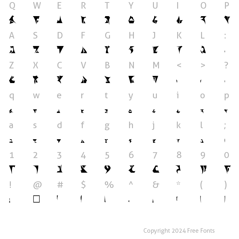 Character Map of Klingon Regular