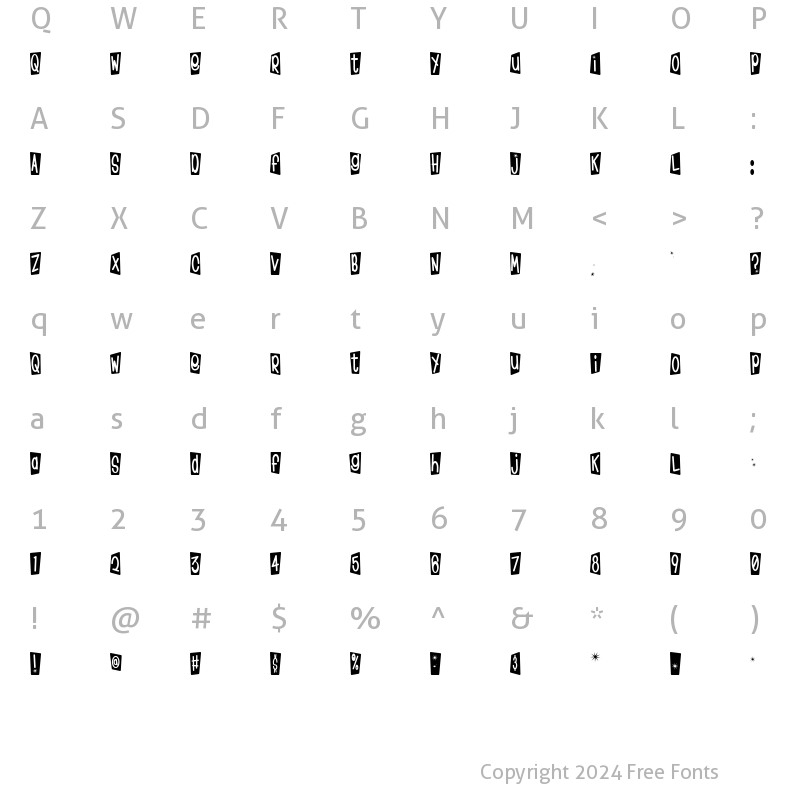 Character Map of KlinkOMite Regular