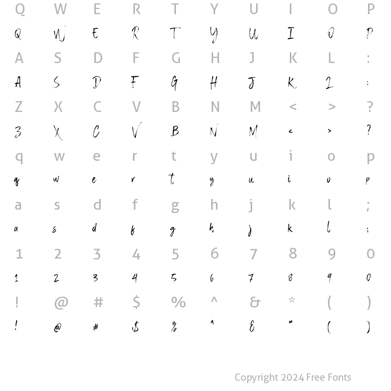 Character Map of Kliptones Brush Regular