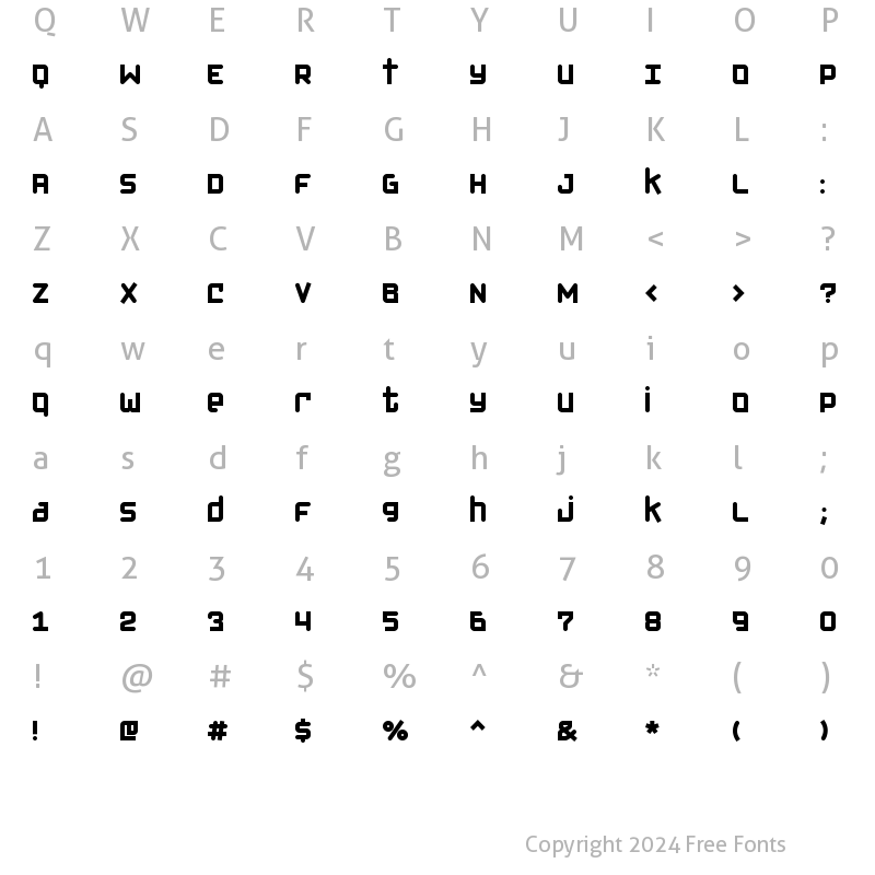 Character Map of Klondike Bold Regular