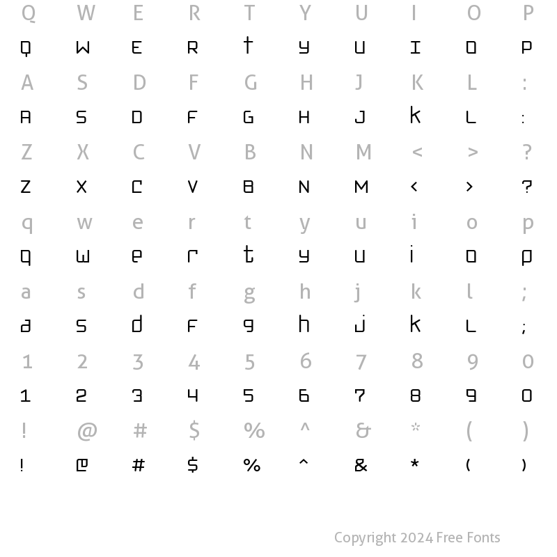 Character Map of Klondike Regular