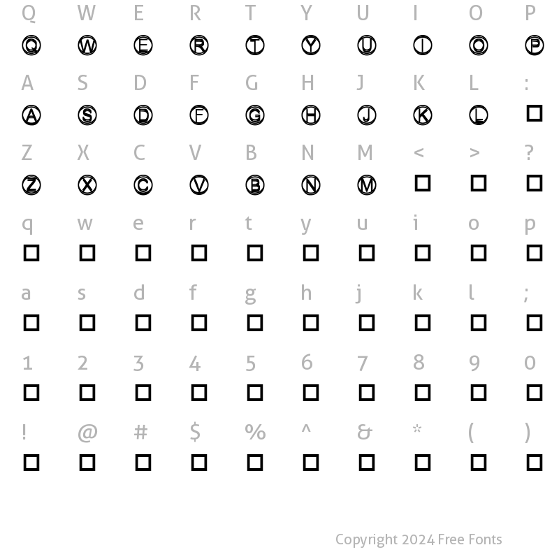 Character Map of Knapp Regular