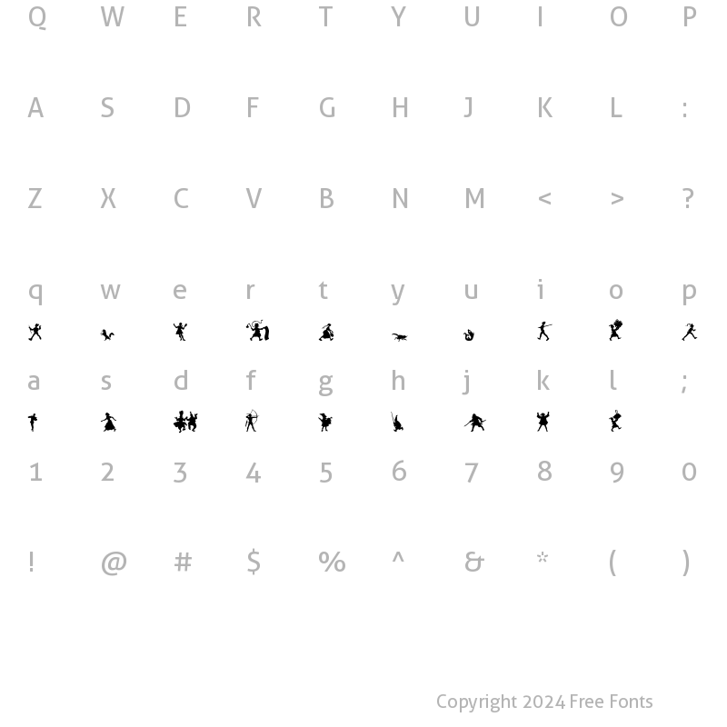 Character Map of Knavery Regular