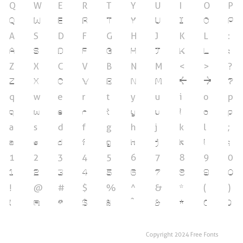 Character Map of KneeonLight Regular