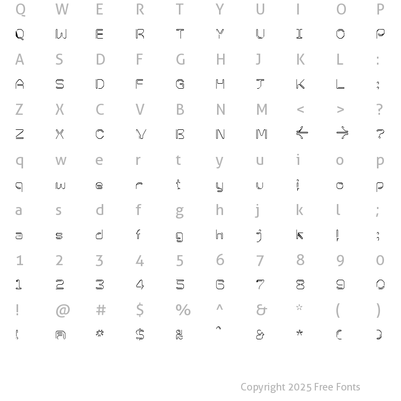 Character Map of KneeonSquare Regular