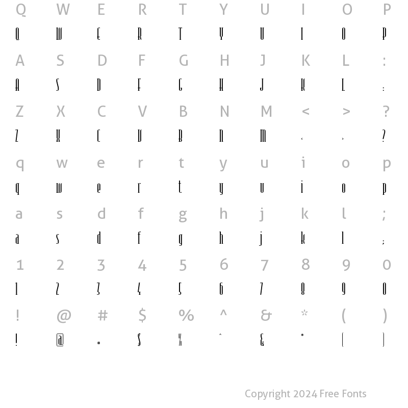 Character Map of Kniff Regular