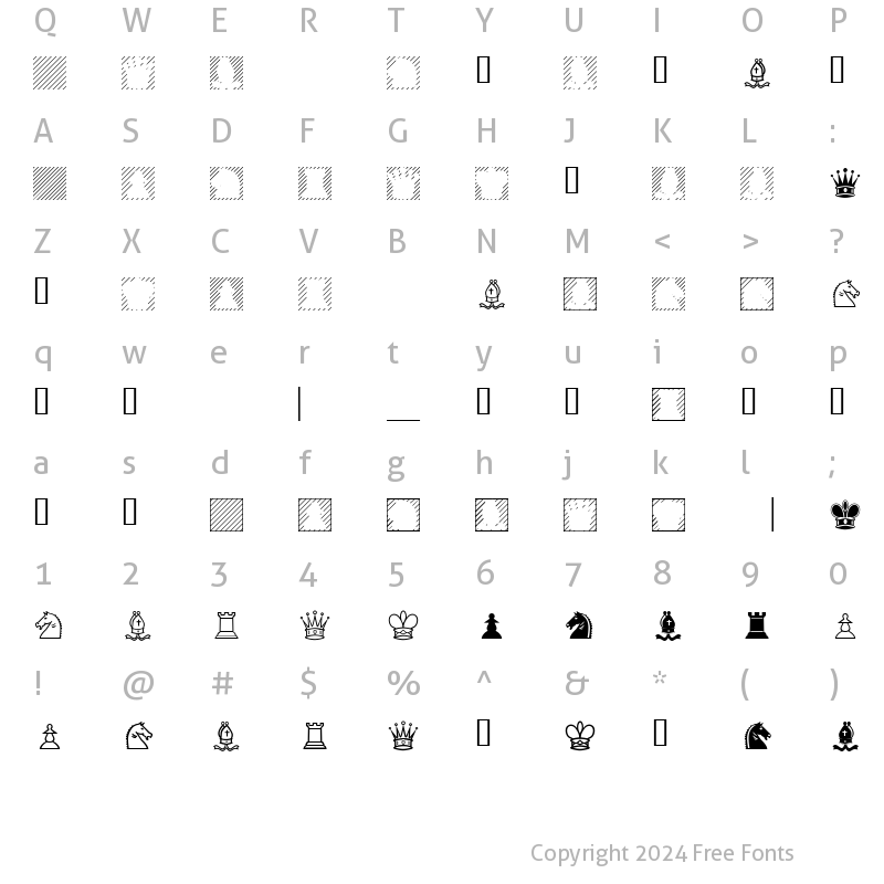 Character Map of KnightMares Regular