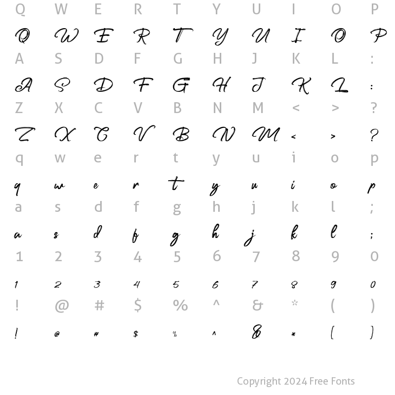 Character Map of Knightorns Regular