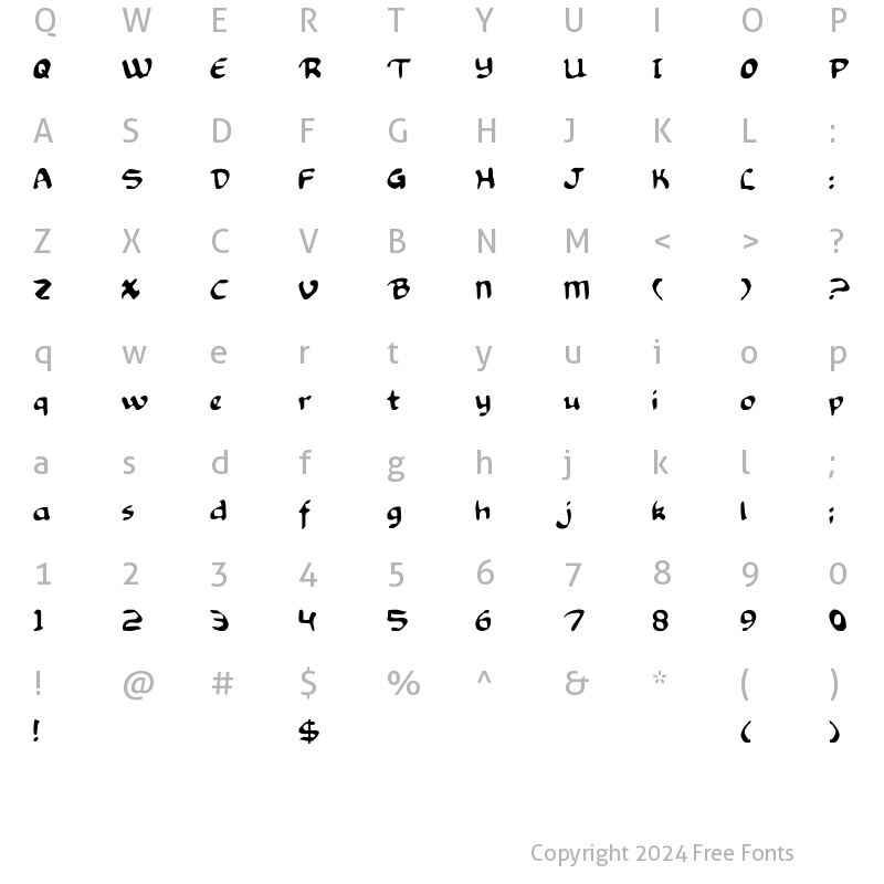 Character Map of Knights Templar Regular