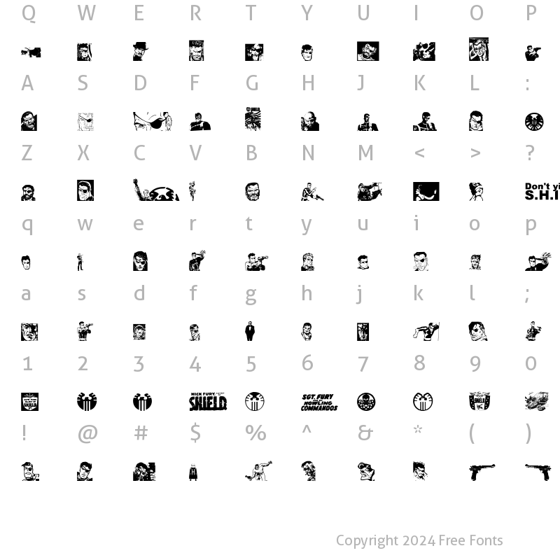 Character Map of Knock Furious Regular