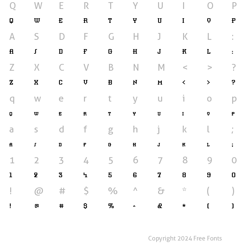 Character Map of Knomen Regular