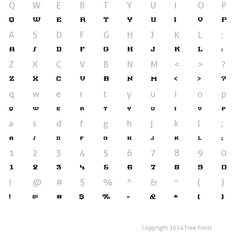 Character Map of KnomenExtended Regular