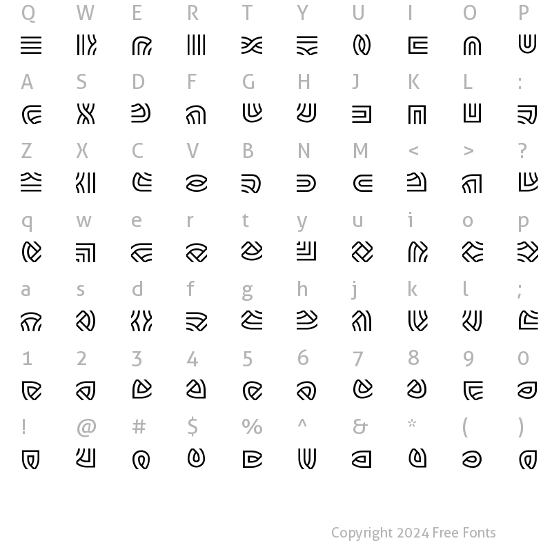 Character Map of Knot Maker BRK Normal