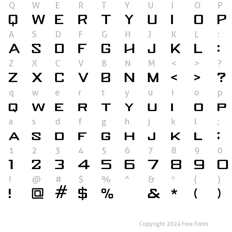 Character Map of Knox Regular